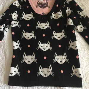 Cat Print Sweater